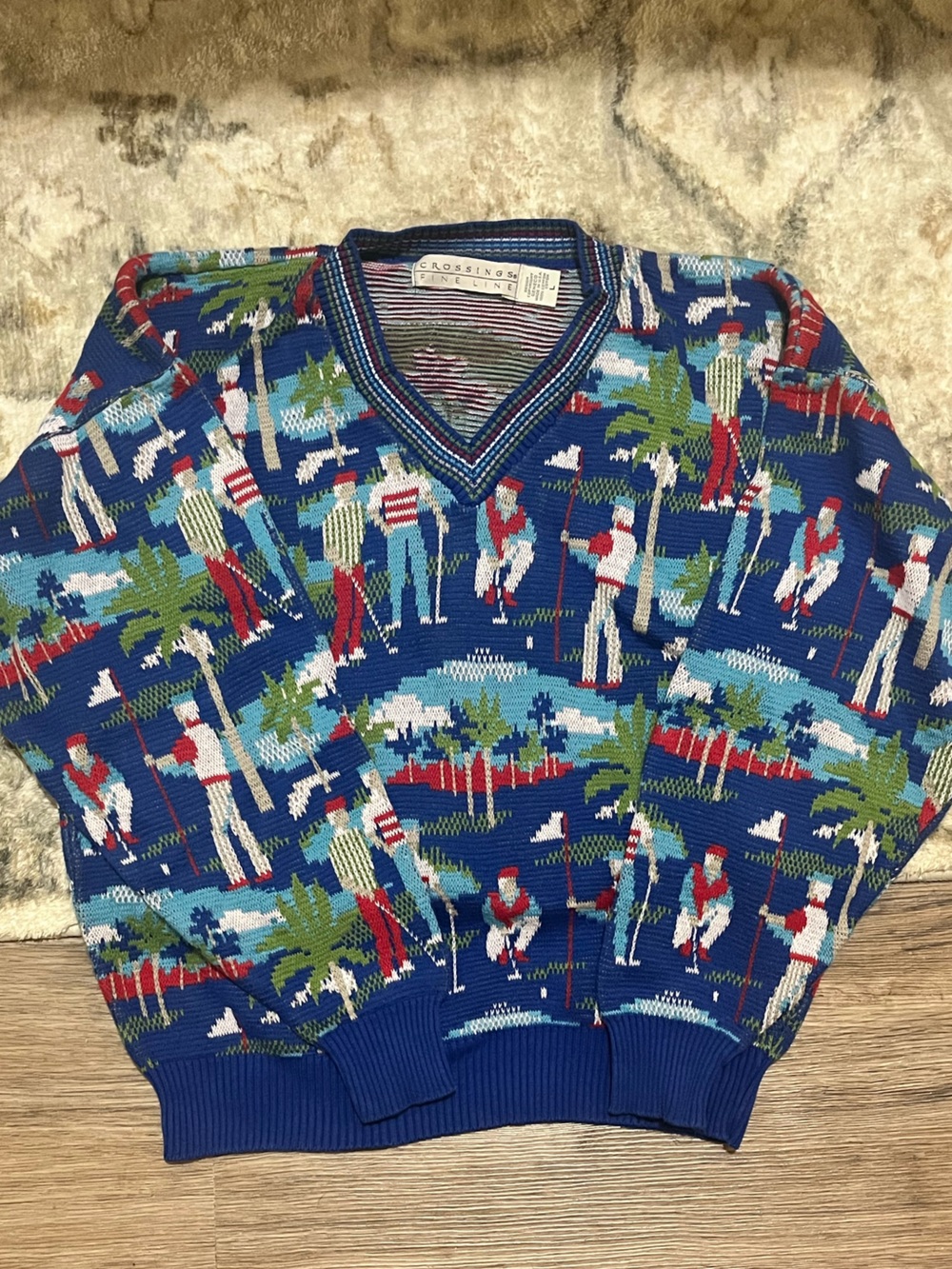 Blue Golfers Knit Pullover
